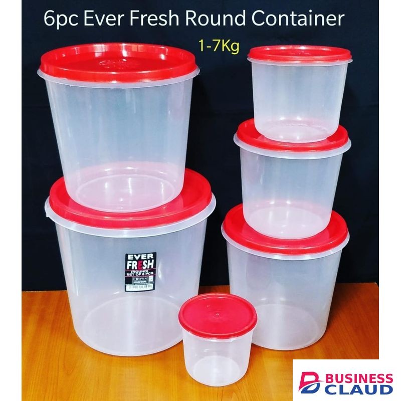 6PC SET / EVER FRESH FOOD STORAGE CONTAINERS / FOOD PLASTIC REFRIGERATOR STORAGE CONTAINERS