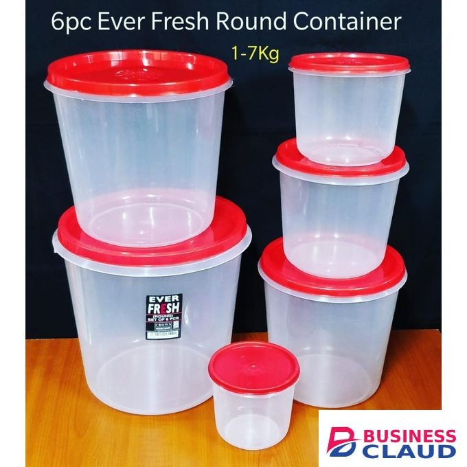 6PC SET / EVER FRESH FOOD STORAGE CONTAINERS / FOOD PLASTIC REFRIGERATOR STORAGE CONTAINERS