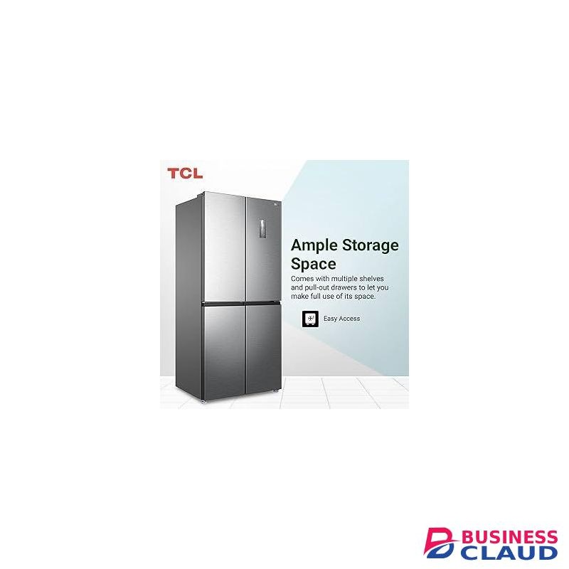 TCL P560CDN 470L CROSS DOOR TOTAL NO FROST, TWIN ECO INVERTER REFRIGERATOR, POWER COOL & POWER FREEZE, ALARM FUNCTION, WET-DRY STORAGE AND HOLIDAY FUNCTION
