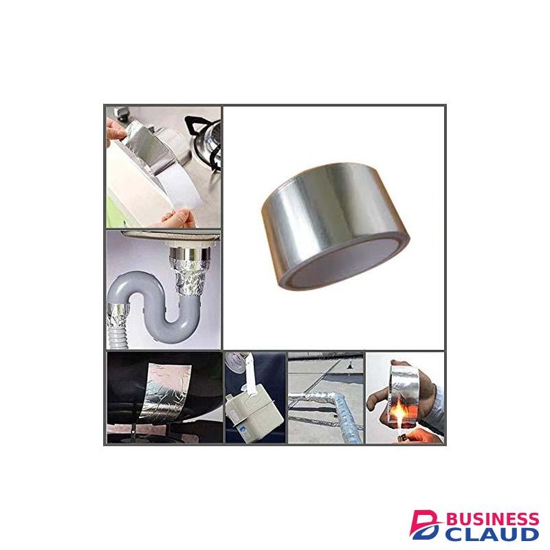 Aluminum Foil Tape Self-Adhesive High Temperature Silver Thermal Conductivity, HVAC Sealing Hot Cold Air Duct Tape for Pipe Metal Repair Refrigerator Freezer