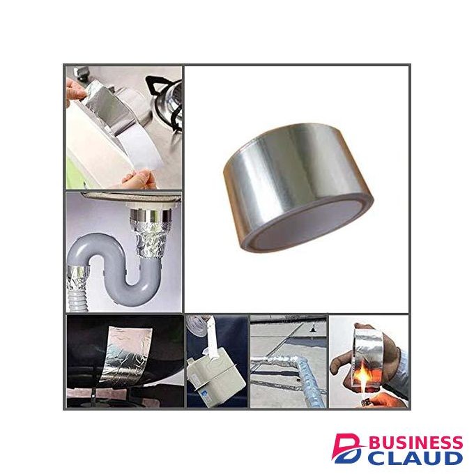 Aluminum Foil Tape Self-Adhesive High Temperature Silver Thermal Conductivity, HVAC Sealing Hot Cold Air Duct Tape for Pipe Metal Repair Refrigerator Freezer