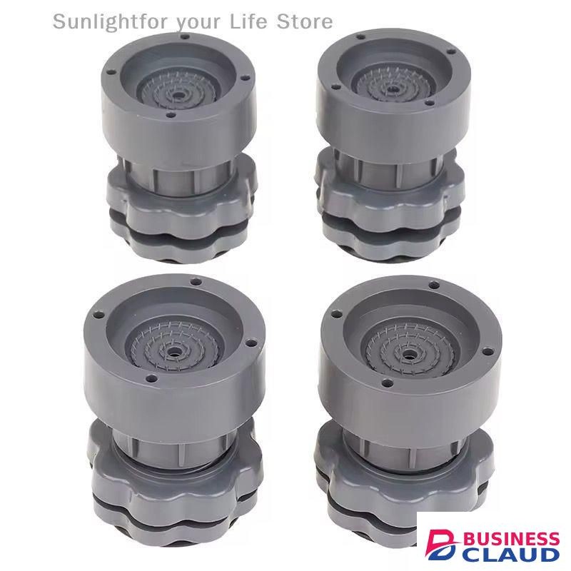 4Pcs Heavy Duty Adjustable Height Washing Machine Anti Vibration Pads Shock Absorbing Non Slip Feet for Refrigerator and Furniture Stability Protector