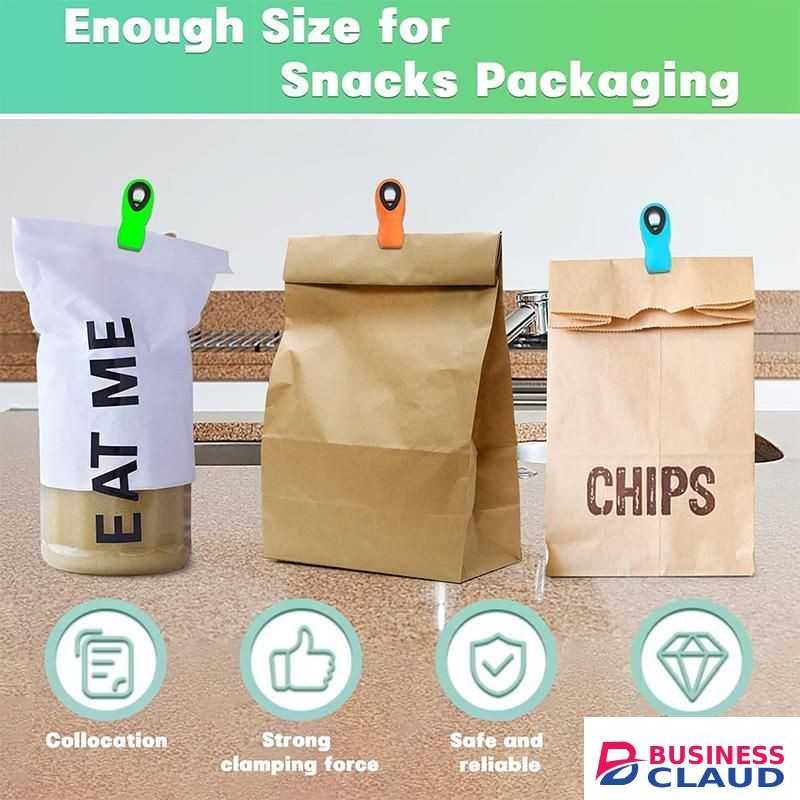12 Pack Magnetic Chip Clips for Food Packages, Kitchen Clips With Magnet for Refrigerator, Plastic Assorted Colors for Food Storage