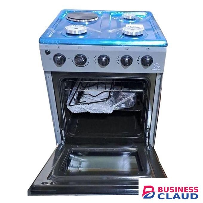 Eurochef Standing Cooker 3Gas + Electric Hotplate with Electric Oven Automatic Ignition Glass Lid Top Cover