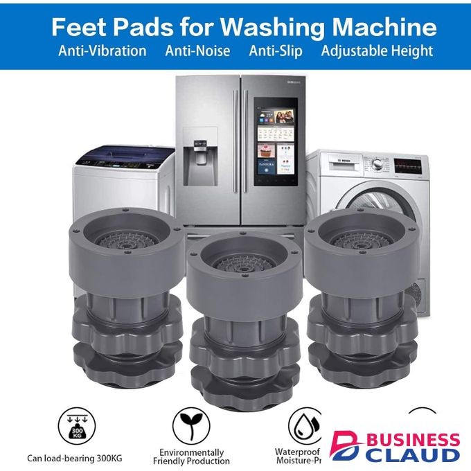 Washing Machine Anti Vibration Support Pads, Shock and Noise Cancelling Adjustable Washer Feet Antivibration Stabilizer, Washer & Dryer Pedestals Universal Refrigerator Bed Stacking Kit