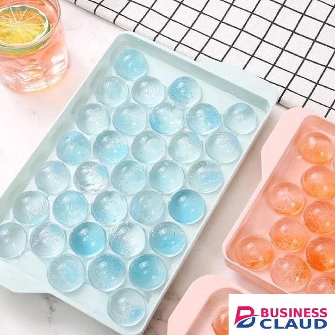 33 Grids Ice Cube Trays, Round Diamond Silicone Molds, Food-Grade Plastic Refrigerator Storage Boxes, Food Safety Contact-Kitchen Tool Accessories Molds