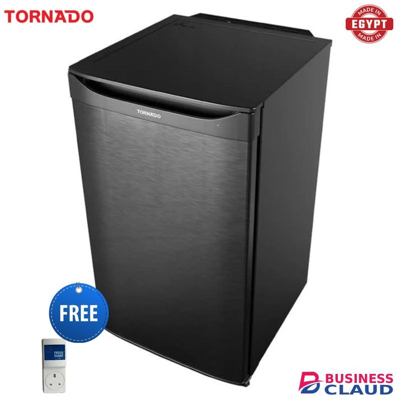 Tornado 94L Single Door Refridgerator Top Mounted Freezer Black Made In Egypt