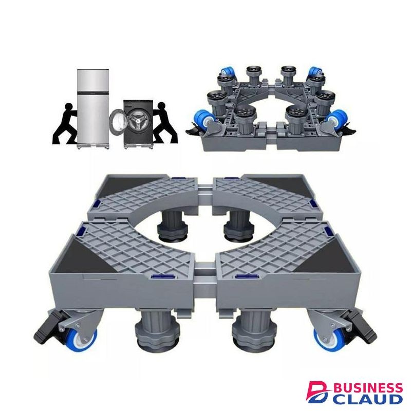 Washing Machine Fridge Stand Base Adjustable Trolley Mover With Lockable Wheels