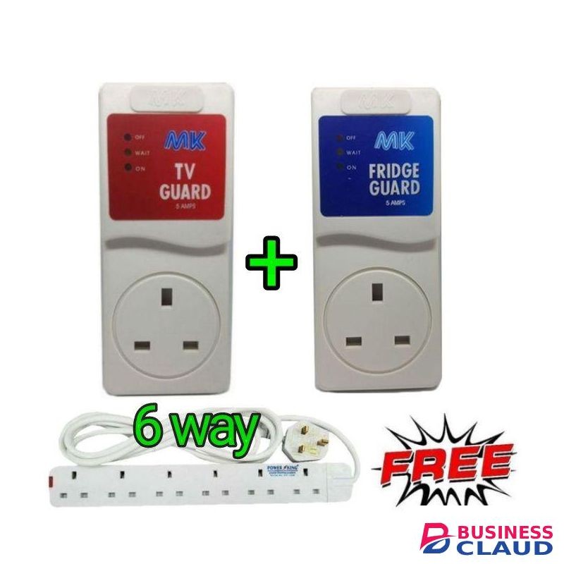 Mk Electric Fridge Guard+ TV Guard +Free 6 Way Extension