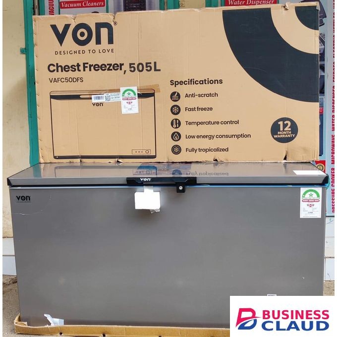 VON Deep Freezer – 505 Litres Capacity (Fully Tropicalized, Fast Freezer, Front Defrost Drainage)