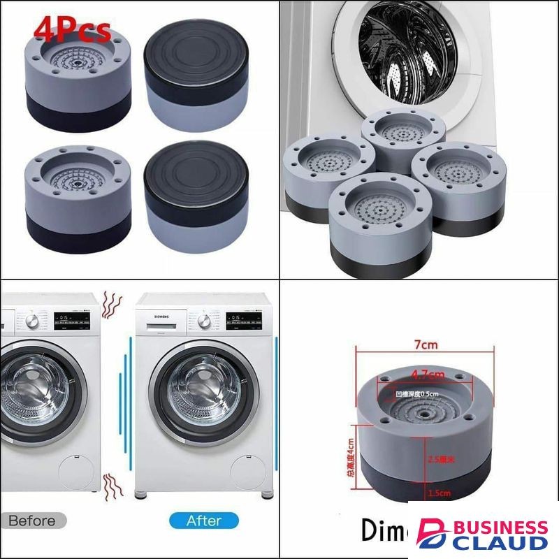 Anti Vibration Pads for Washing Machines, Dryers, Fridges, Deep Freezers and Furniture, Non-Slip Shock Absorbing Rubber Mats to Prevent Wobbling and Skidding