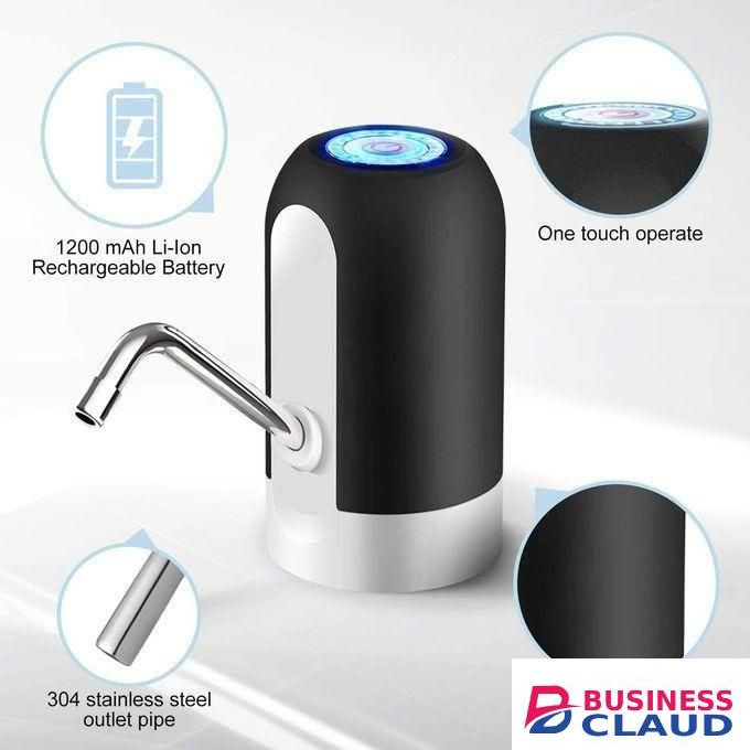 Automatic Water Dispenser Pump – USB Rechargeable, BPA-Free, Easy-to-Use Electric Water Pump for Bottled Water (White/Black)