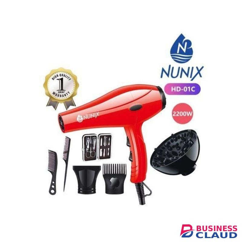 Nunix Blow Dry Or Hair Dryer With Multiple Accessories
