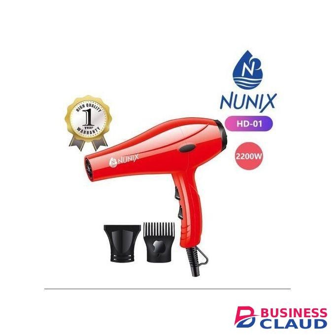 Nunix Blow Dry Hair Dryer - Red - HD01