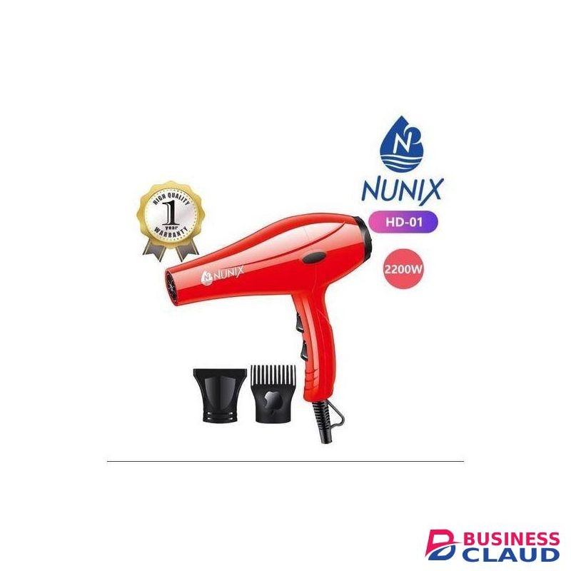 Nunix Blow Dry Hair Dryer - Red - HD01