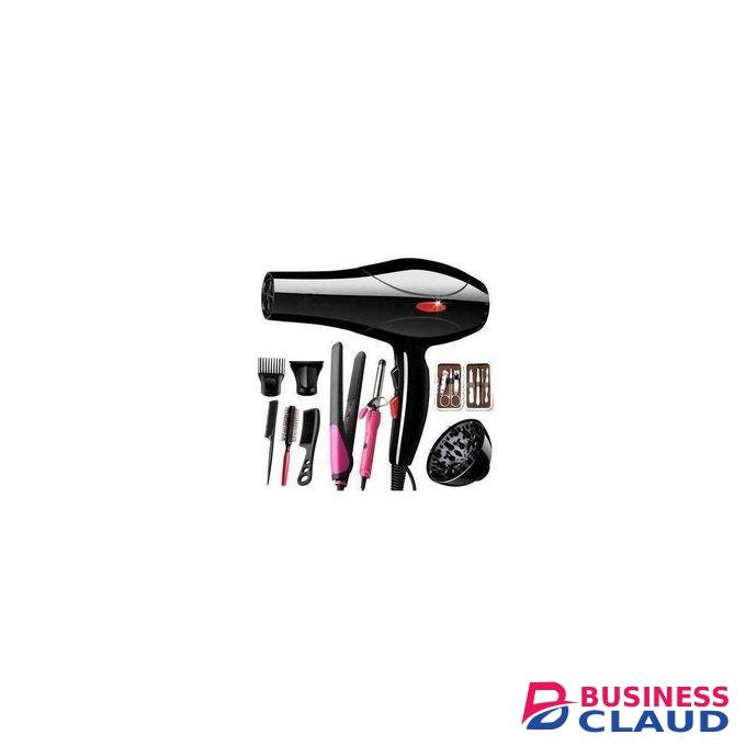 Canye Blow dry hair dryer black with accessories comb and flat iron full set