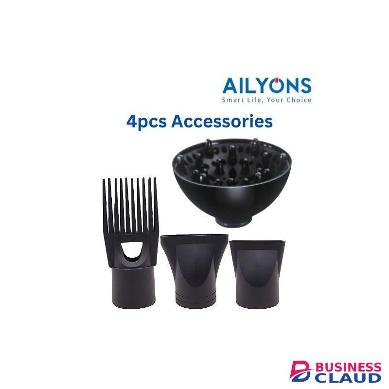 AILYONS U1 Professional Hair Blow Dry Hair Dryer With 4pcs Beauty Accessories - 2400W