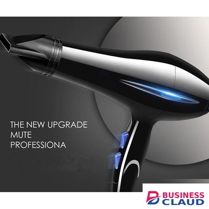 Canye 12 Pieces Commercial Blow Dry Hair Dryer - Black With Accessories, Combs & Flat Iron - Full Set.