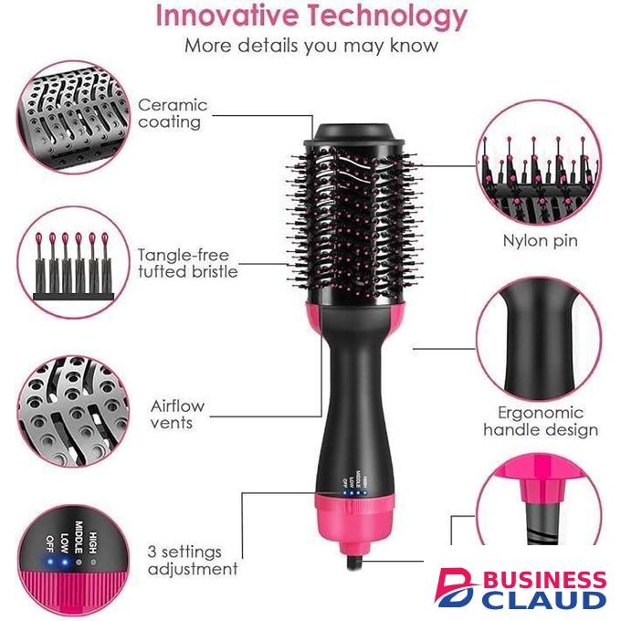 Quality 2 In 1 Hair Dryer Brush And Hair Curler Hot Comb Hair Blower Electric Hot Air Brush Blow Dry and Curler Combo With 3 Heat Setting