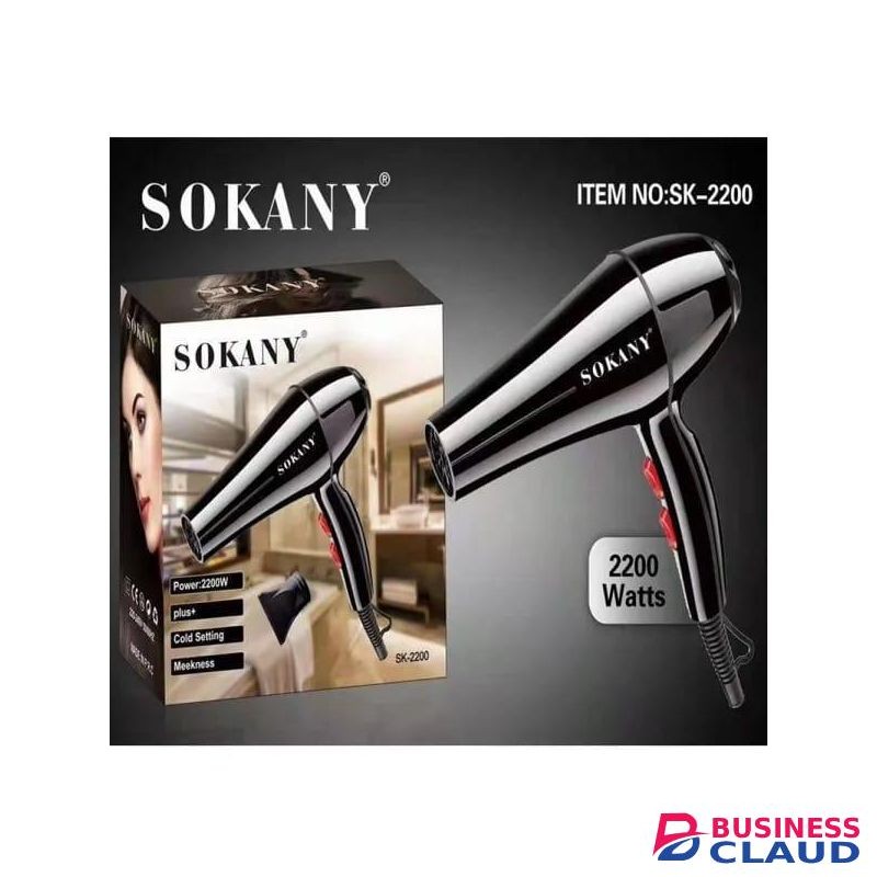 Sokany Professional Fast Dry Hair Dryer Powerful High Speed Motor Strong Airflow Low Noise Lightweight Salon Grade Blow Dryer for Home and Barbershop Styling Heat Control Portable Design