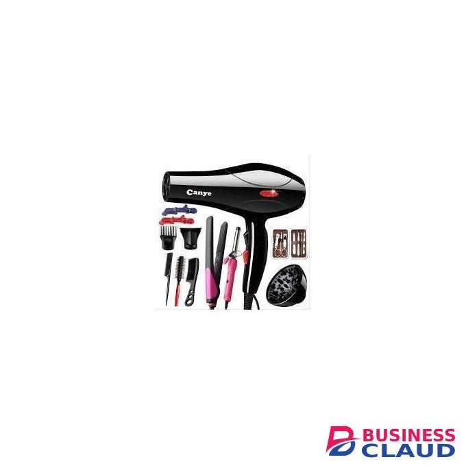 12 Pcs Commercial Use Hair Dryer Blow Dryer Hair Tools- Flat iron, tongs, manicure set, combs, curls