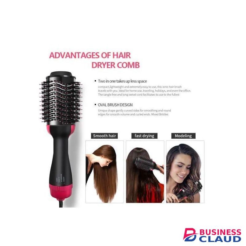 Buy now 2 In 1 Hair Dryer Brush And Hair Curler Hot Comb Hair Blower Electric Hot Air Brush Blow Dry and Curler Combo With 3 Heat Setting