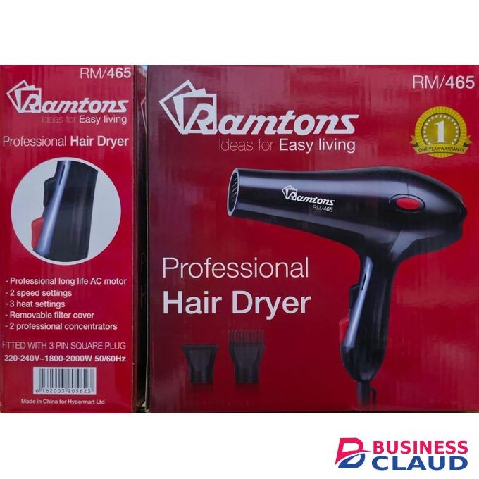 Professional Hair Dryer – 1800W (Black)