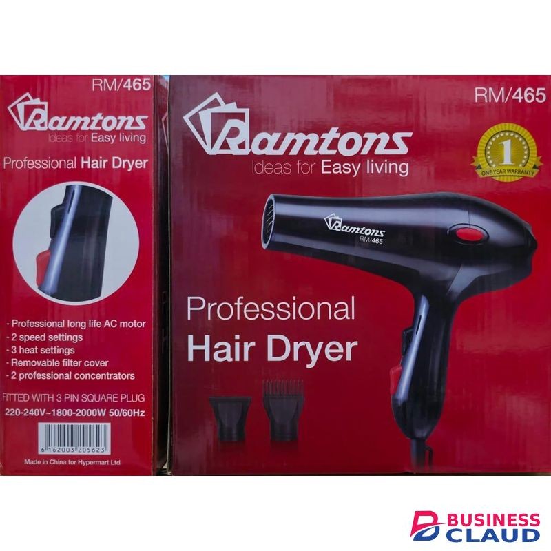 Professional Hair Dryer – 1800W (Black)