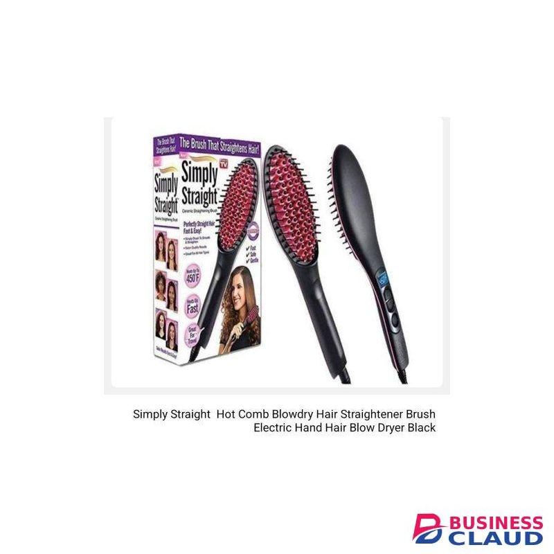 Simply Straight Hot Comb Blowdry Hair Straightener Brush Electric Hand Hair Blow Dryer