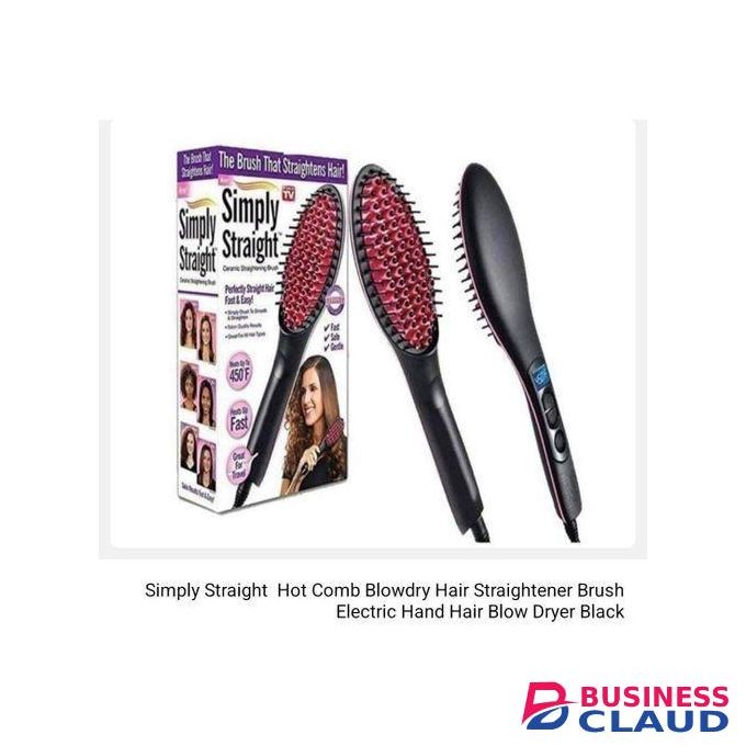 Simply Straight Hot Comb Blowdry Hair Straightener Brush Electric Hand Hair Blow Dryer