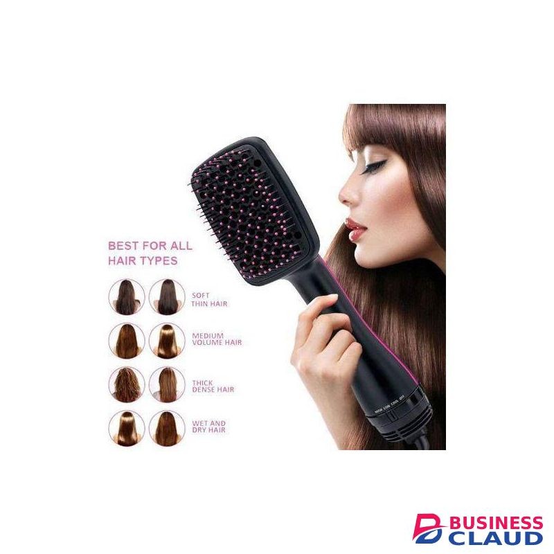 2 In 1 Hair Dryer/ Brush One Step Hair Blower Electric Hot Air Brush Comb Hair Curler Hot Comb Hair Blower Electric Hot Air Brush Blow Dry and Curler Combo With 3 Heat Setting