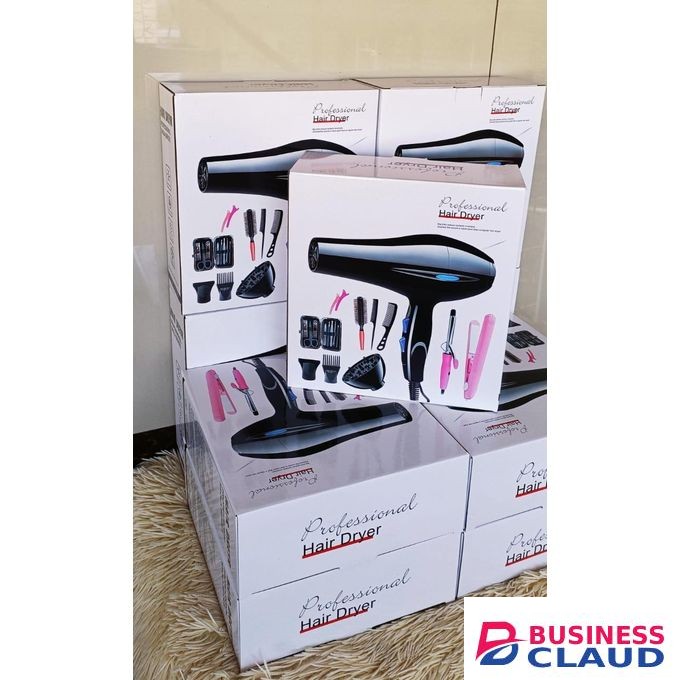Professional Professional-12Pcs Hair Dryer Set 1200W Salon Blow Dry Styling Tools with Hot Cold Air 2 Speed for Women and Baby Girls Hair Care Accessories Full Kit