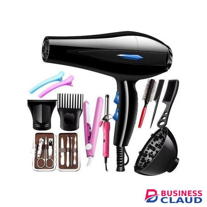 Professional Salon And Home Hair Dryer Blowdry Straightener With Hair And Nail Accessories
