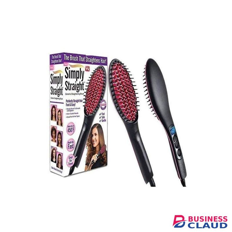 Simply Straight Hot Comb Blow-dry Hair Straightener Brush - Electric Hand Hair Blow Dryer