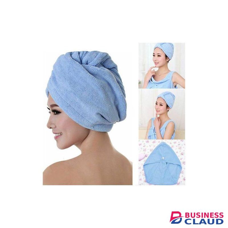 Beauty 1 Pc Hair Dryer Cap, Absorbent Dry Hair Towel For Women - Blue