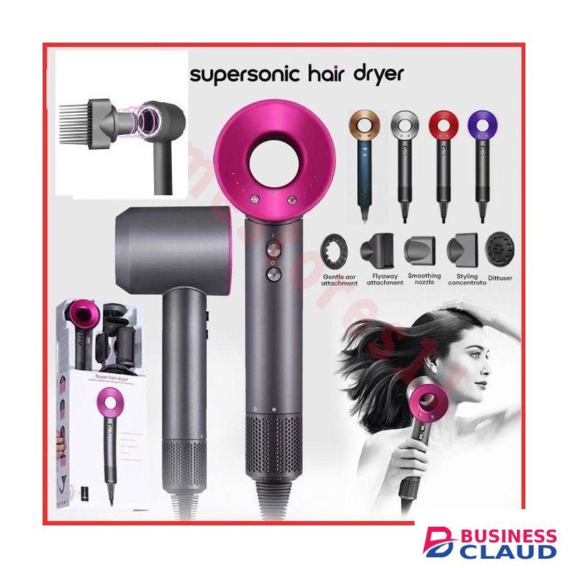 Professional Leafless Hair Dryer Negative Ion Blow Dryer Quick Dry Powerful Wind Salon/Barber 6 in 1 pcs
