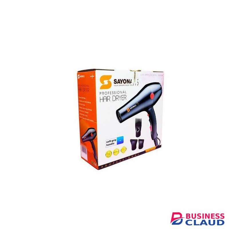 Sayona Hair Blow Dryer -Power: 2000 Watts 2 Speeds and 3 Heat Setting Soft Grip Handle