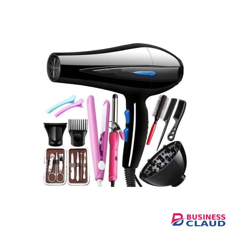 12pcs Set Blow Dry With Accessories Hair Blow-dryer With Shockproof External Body.