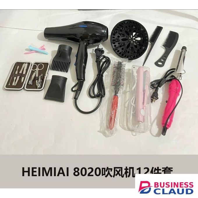 12 Pieces Set Blowdryer Hair Dryer With Aceessories.