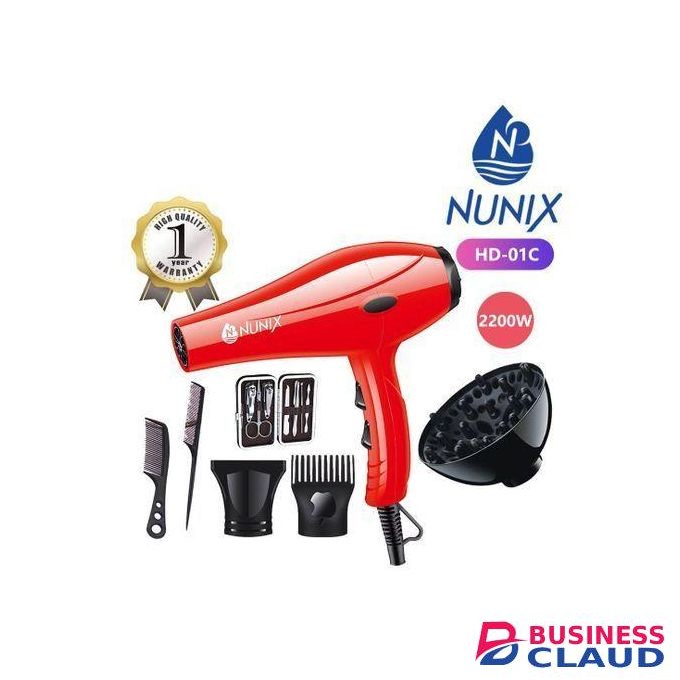Professional Hair Dryer User manual Nozzle Comb Nail care set