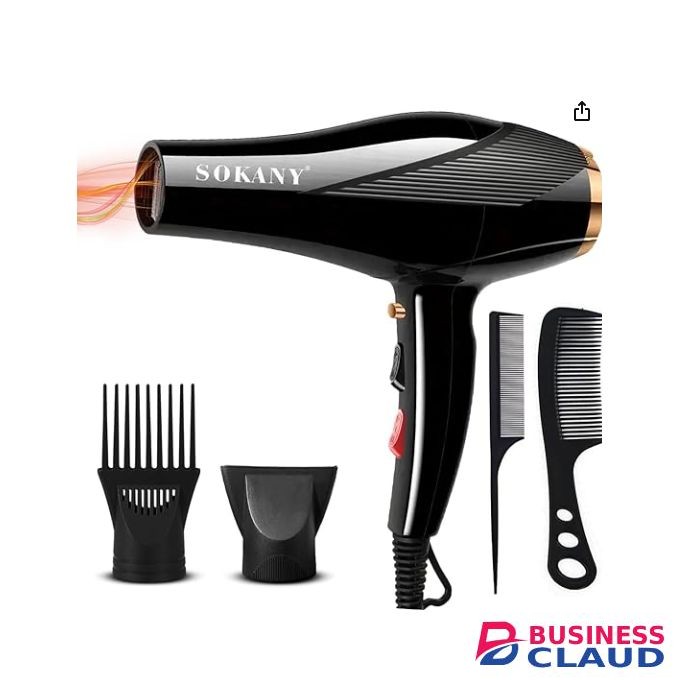 Sokany Professional Hair Dryer - 2600W Power, Fast Drying, 2 Heat and 2 Airflow Settings, Cold and Hot Wind Options
