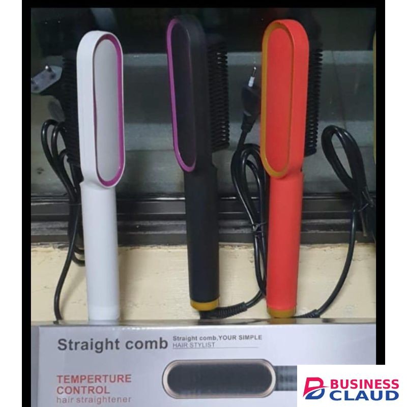 Straight Hot Comb Blowdry Hair Straightener Brush Electric Hand Hair Blow Dryer Black