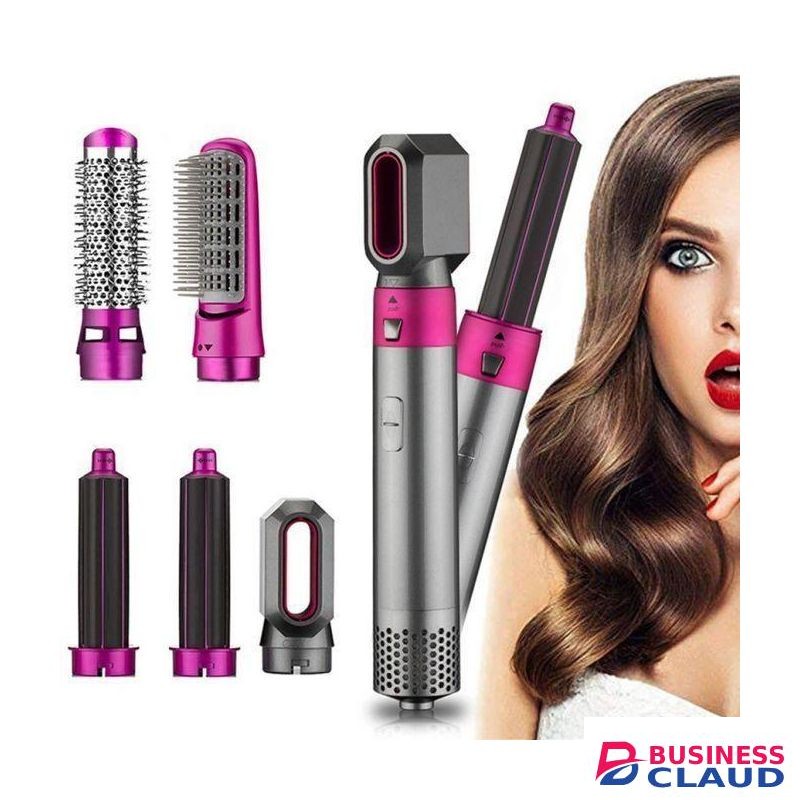 5 In 1 Hairdressing Tool, Automatic Curling Iron, Hair Styling Comb, Electric Blow Dryer, Straight And Curly Hair Style Hot Air Comb 5 In 1
