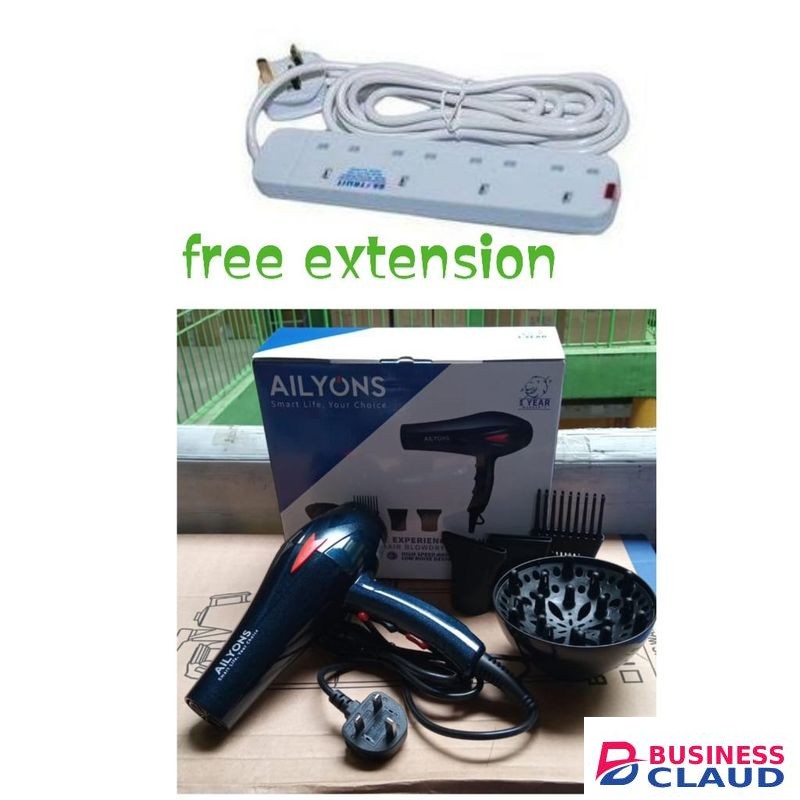 AILYONS Blow Dry Hair Dryer And Free 4 Way Extension .