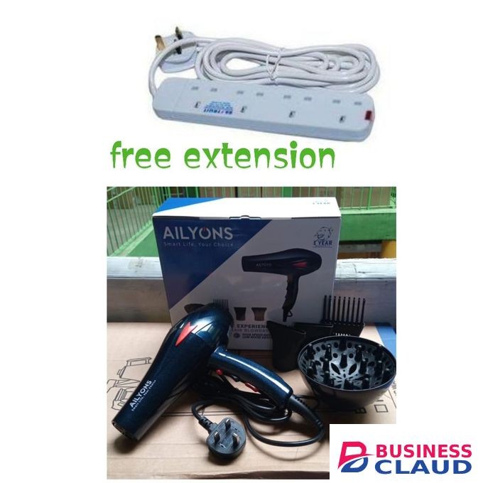 AILYONS Blow Dry Hair Dryer And Free 4 Way Extension .