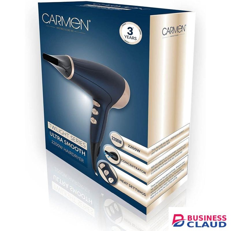Carmen Tower Twilight 2200W Hair Dryer Blue And Champagne