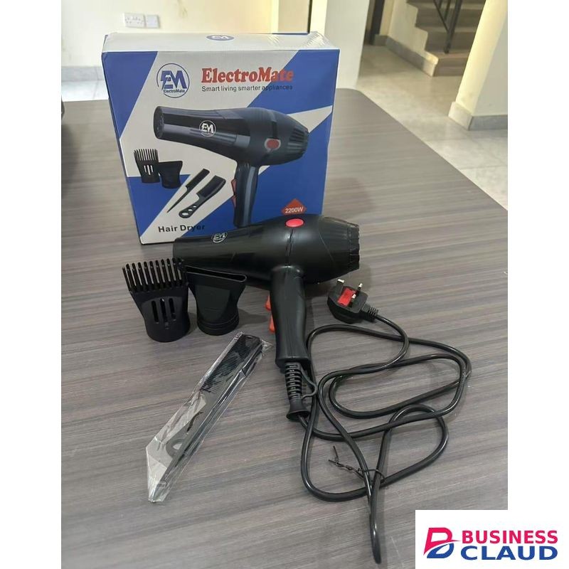 Electromate 2200W Hair Dryer – Professional Fast-Dry Blow Dryer