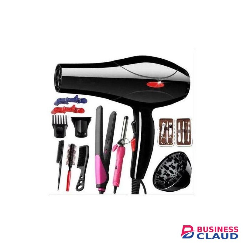 Canye Commercial Hair Driers, Blow Dry Straightener With Beauty Accessories- Hair & Nail Tools Set,flat iron, diffuser, tongs, hair clips