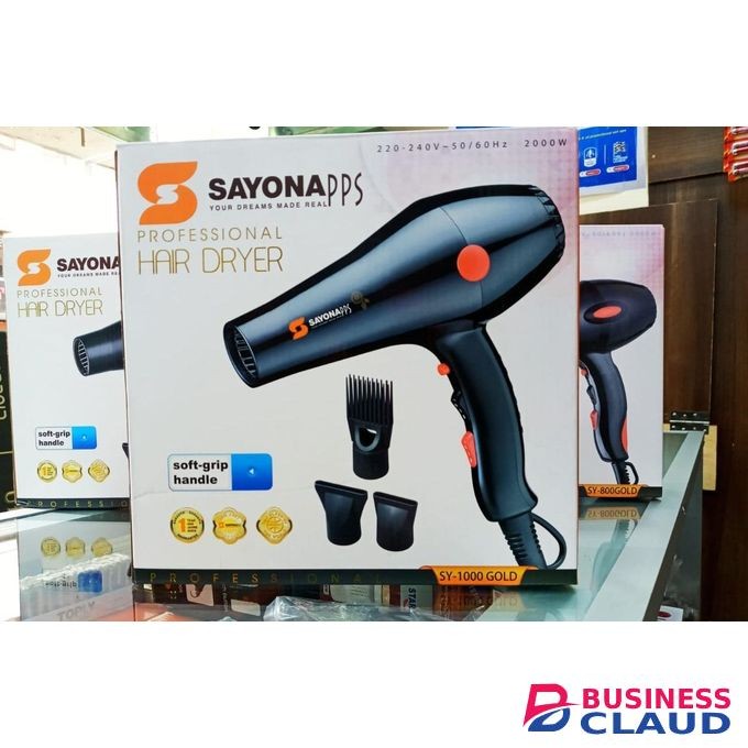 Sayona 2000W Professional Grade Hair Dyer With Soft Grip Handle