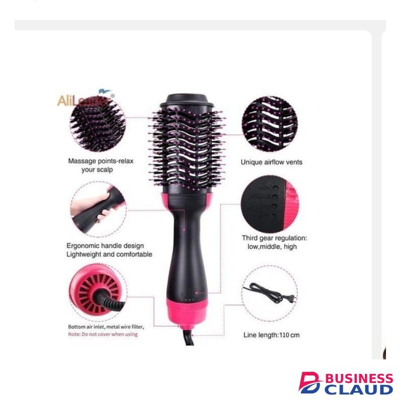 One step hot selling Air comb 3 in 1 hair dryer Brush and volumizer Hair Straightener curler and wet Hair usedryer